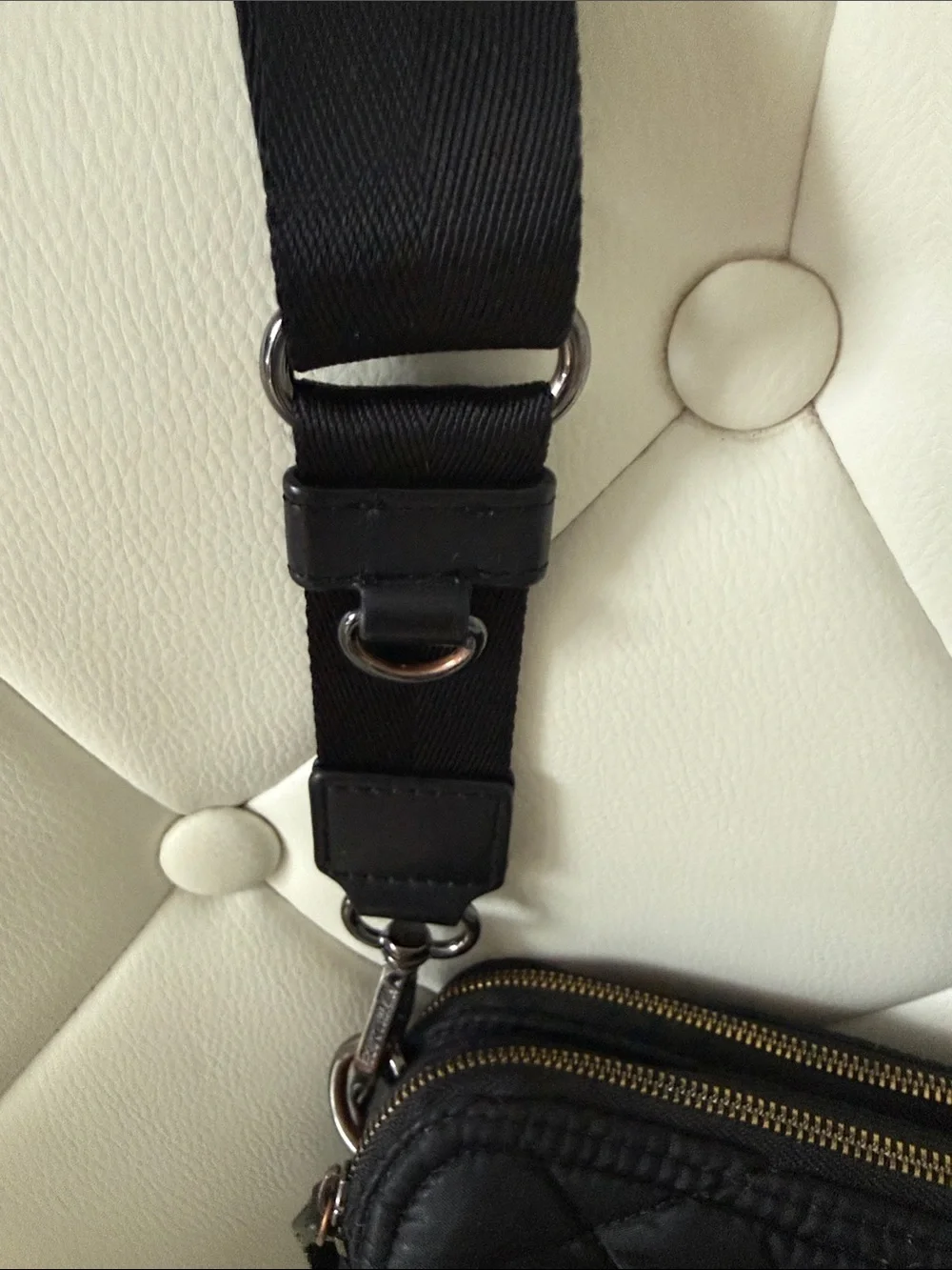 MZ WALLACE Black Madison Quilted Black Crossbody Bag Italian Leather Accents